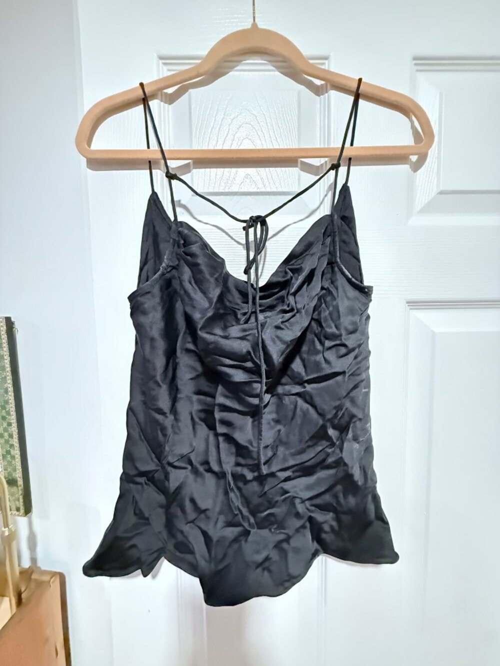 Anthropologie tie back cowl neck top